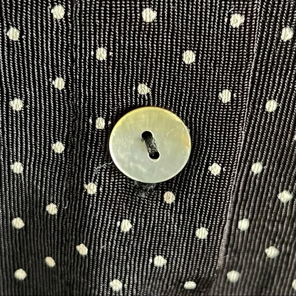 VINTAGE Ronni Nicole Black Polka Dot Crop Button Down Shirt - Picture 7 of 10
